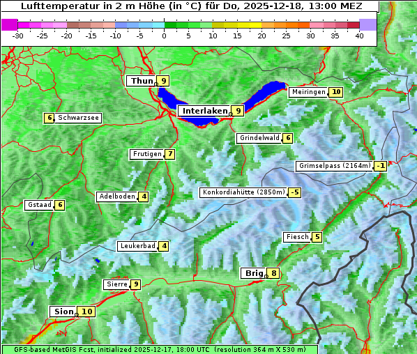 Temperatur, 18. 12. 2025