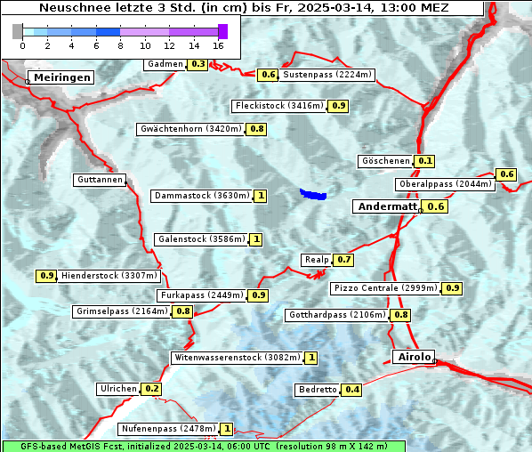 Neuschnee, 14. 3. 2025