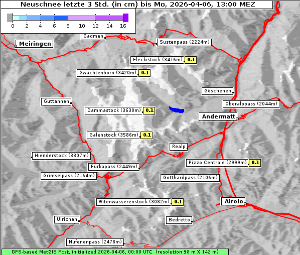 Neuschnee, 6. 4. 2026