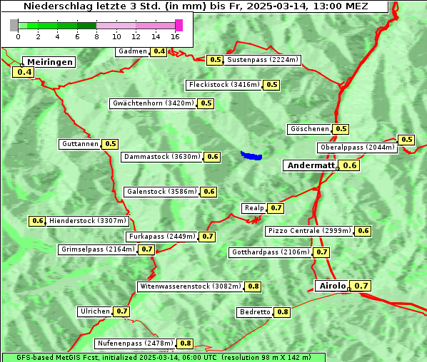 Niederschlag, 14. 3. 2025