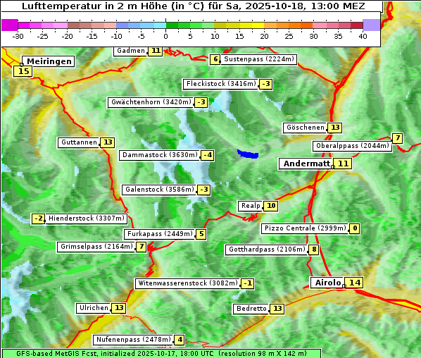Temperatur, 18. 10. 2025