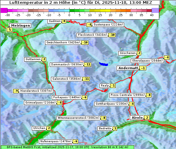 Temperatur, 18. 11. 2025