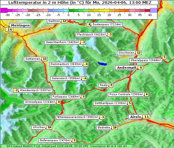 Temperatur, 6. 4. 2026