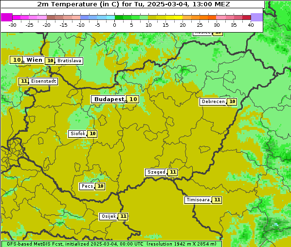 Temperatur, 4. 3. 2025