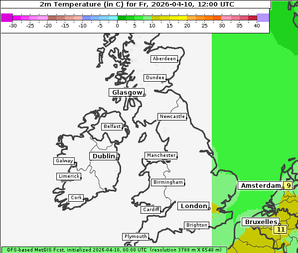 Temperatur, 10. 4. 2026