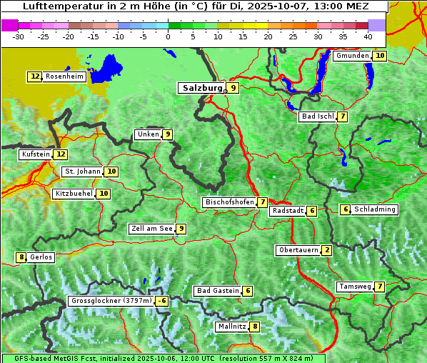 Temperatur, 7. 10. 2025