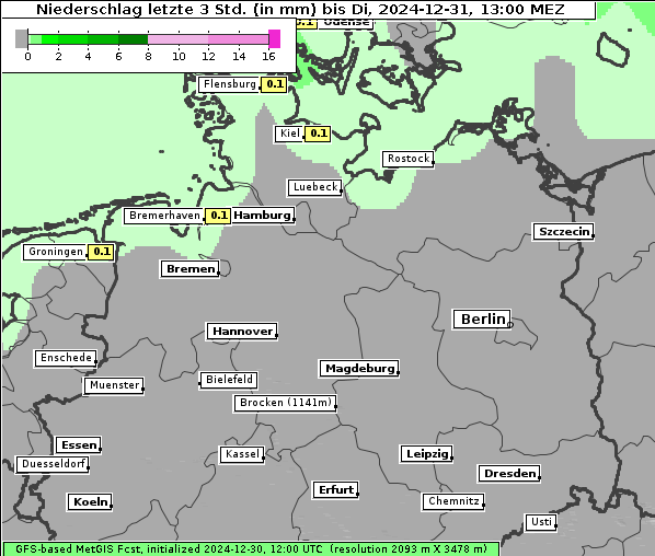 Niederschlag, 31. 12. 2024
