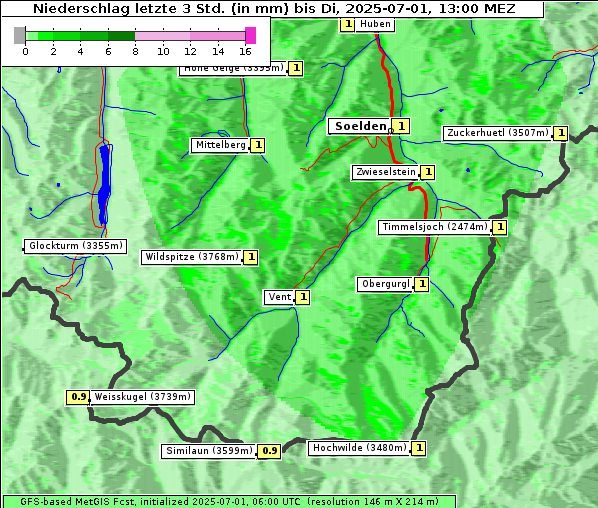 Niederschlag, 1. 7. 2025