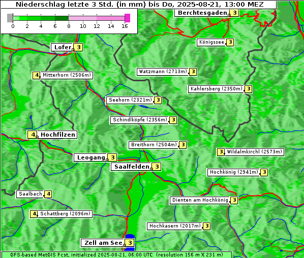 Niederschlag, 21. 8. 2025