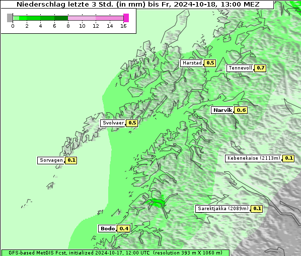 Niederschlag, 18. 10. 2024