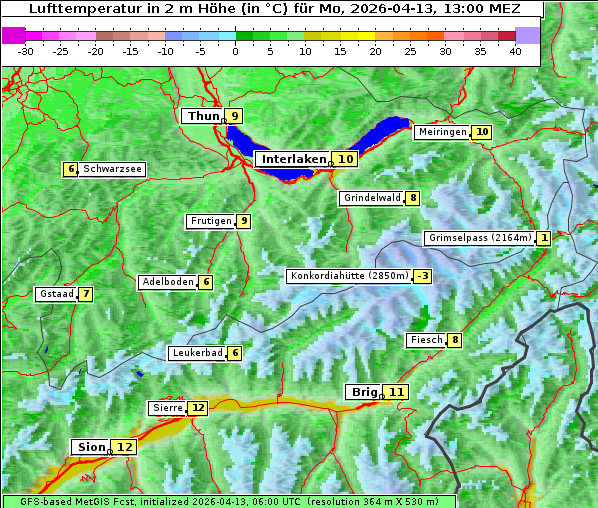 Temperatur, 13. 4. 2026