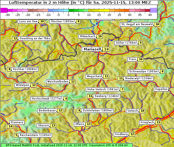 Temperatur, 15. 11. 2025