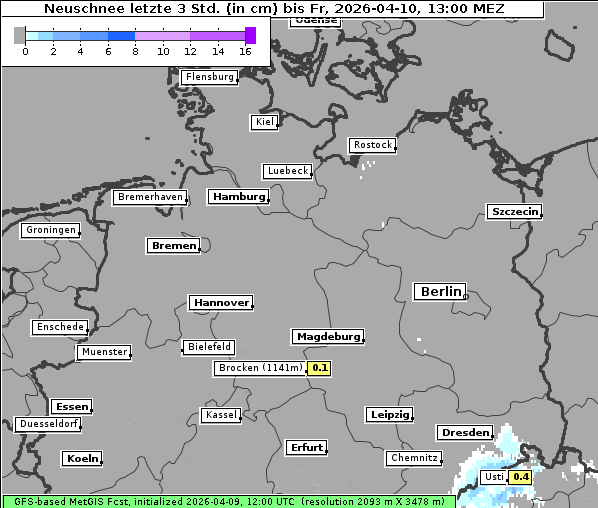 Neuschnee, 10. 4. 2026