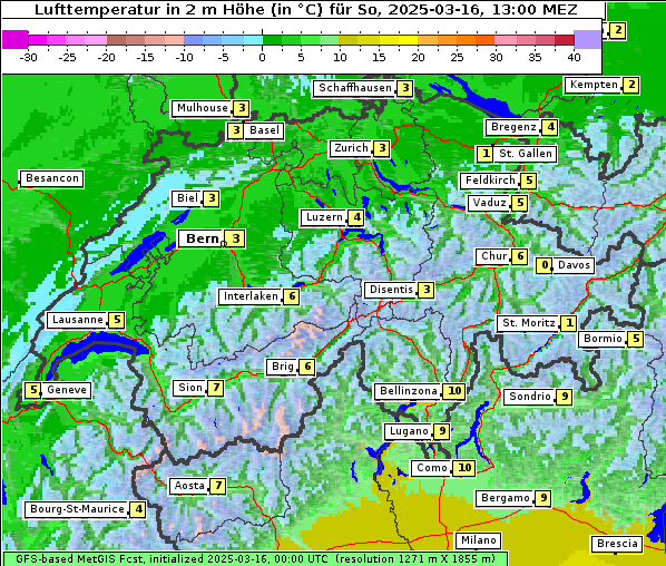 Temperatur, 16. 3. 2025