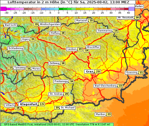 Temperatur, 2. 8. 2025
