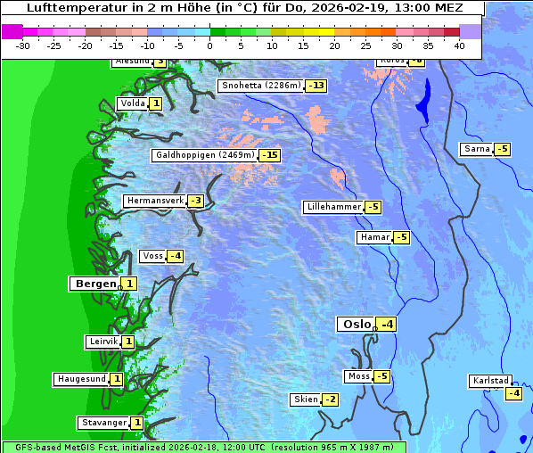 Temperatur, 19. 2. 2026
