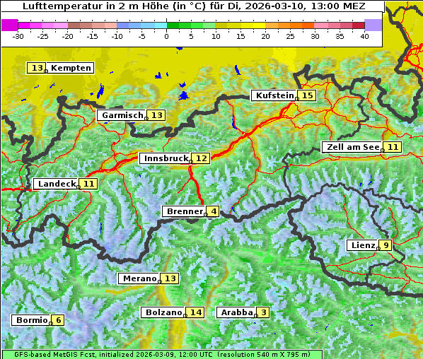 Temperatur, 10. 3. 2026