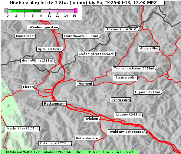 Niederschlag, 18. 4. 2026