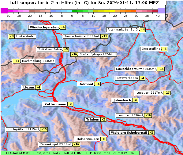 Temperatur, 11. 1. 2026