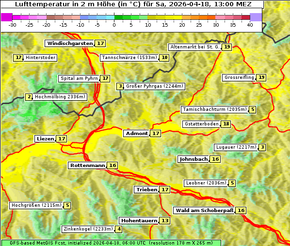 Temperatur, 18. 4. 2026