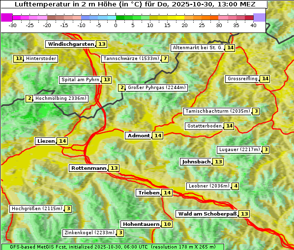Temperatur, 30. 10. 2025
