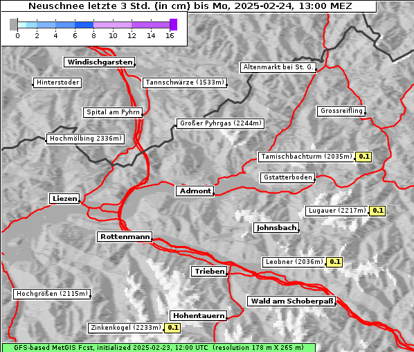 Neuschnee, 24. 2. 2025