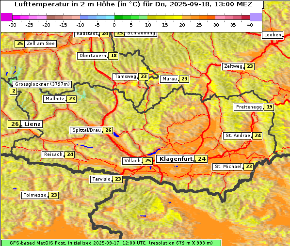 Temperatur, 18. 9. 2025