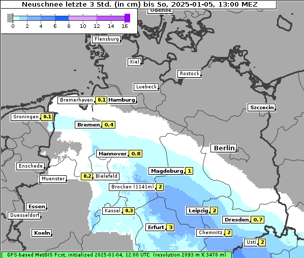 Neuschnee, 5. 1. 2025