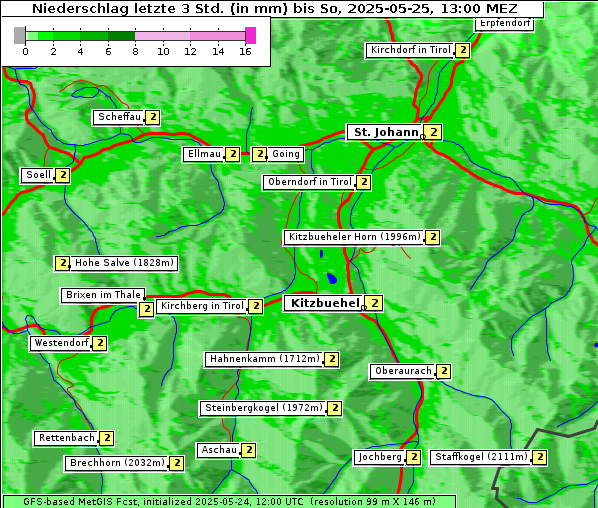 Niederschlag, 25. 5. 2025
