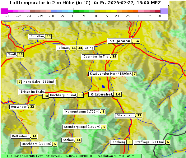 Temperatur, 27. 2. 2026