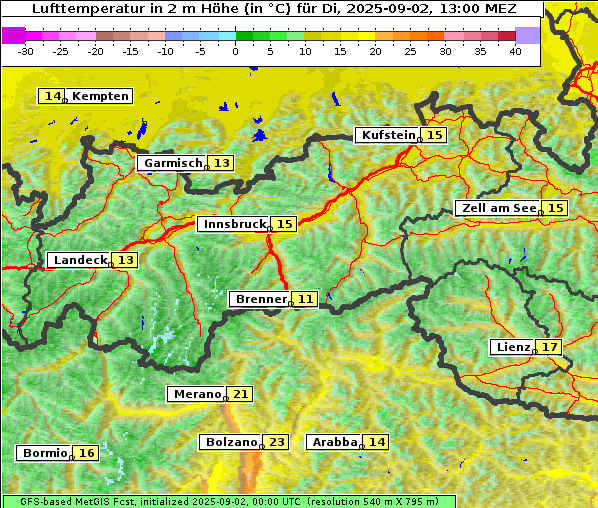 Temperatur, 2. 9. 2025