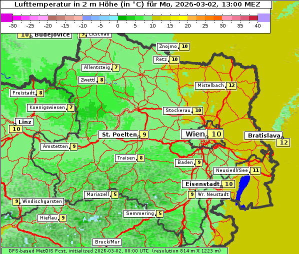 Temperatur, 2. 3. 2026