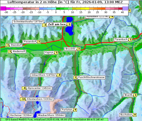 Temperatur, 9. 1. 2026