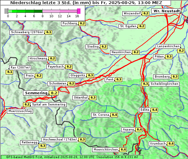 Niederschlag, 29. 8. 2025