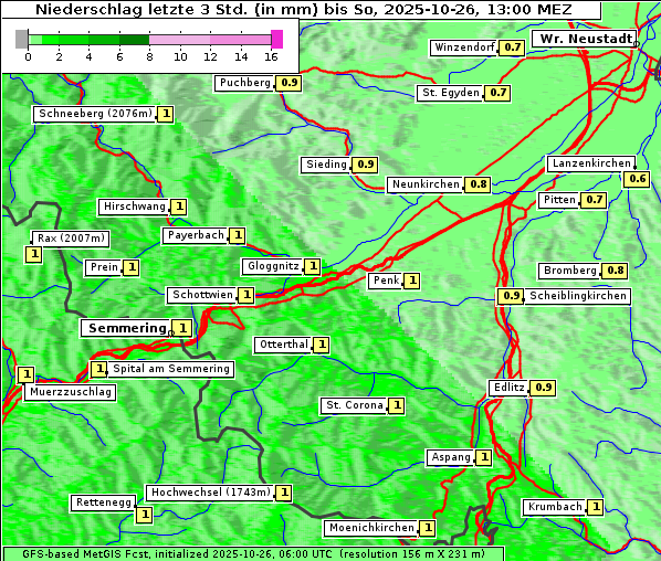 Niederschlag, 26. 10. 2025