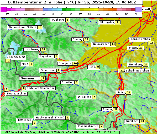 Temperatur, 26. 10. 2025