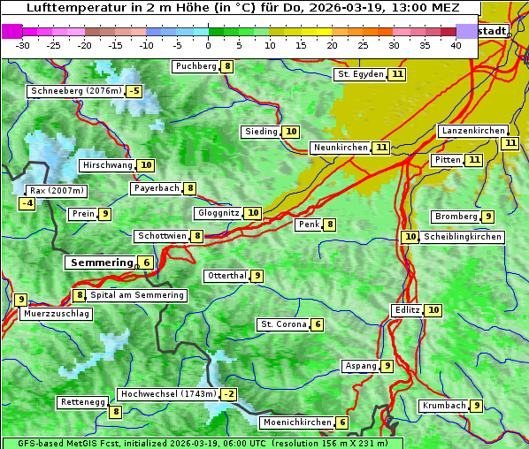 Temperatur, 19. 3. 2026