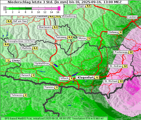 Niederschlag, 16. 9. 2025