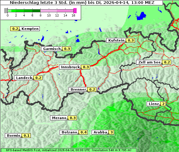 Niederschlag, 14. 4. 2026