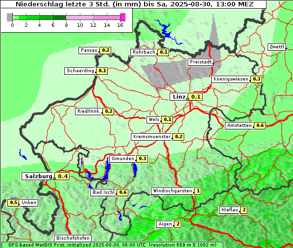 Niederschlag, 30. 8. 2025