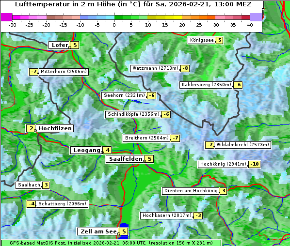 Temperatur, 21. 2. 2026