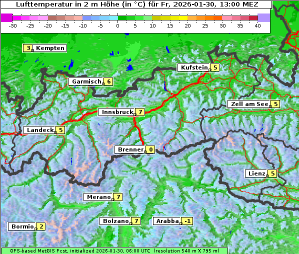 Temperatur, 30. 1. 2026