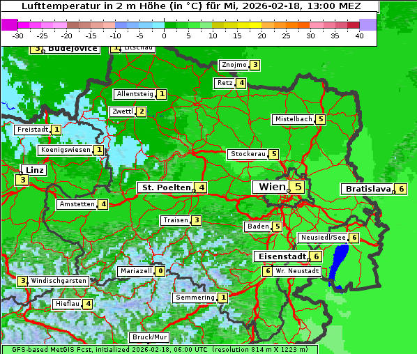 Temperatur, 18. 2. 2026