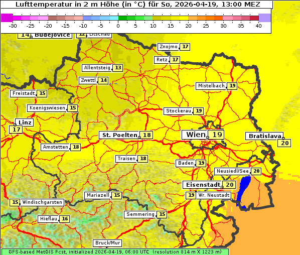 Temperatur, 19. 4. 2026