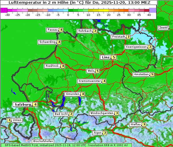Temperatur, 20. 11. 2025