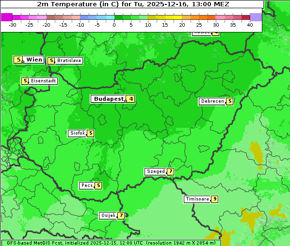 Temperatur, 16. 12. 2025