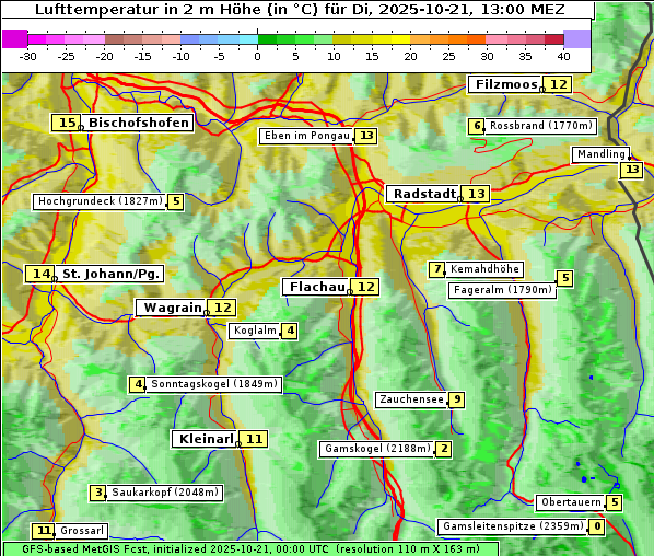 Temperatur, 21. 10. 2025