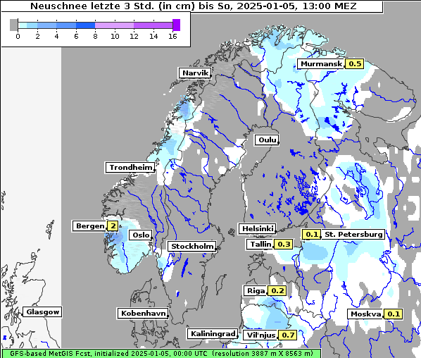 Neuschnee, 5. 1. 2025