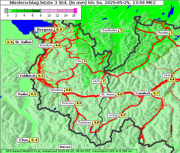 Niederschlag, 25. 5. 2025