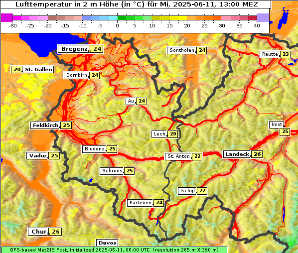 Temperatur, 11. 6. 2025